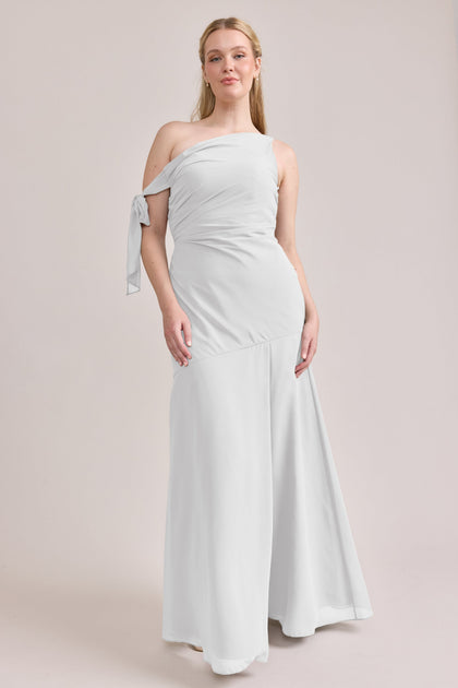 Livvy Chiffon Dress | Made To Order | White Pearl
