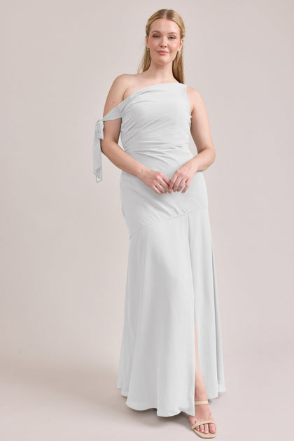 Livvy Chiffon Dress | Made To Order | White Pearl
