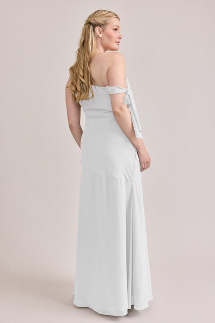 Livvy Chiffon Dress | Made To Order | White Pearl