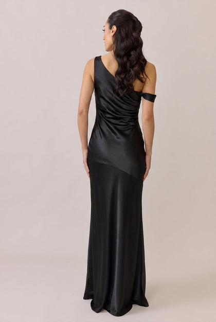 Livvy Satin Dress | Made To Order | Black
