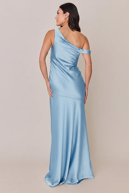 Livvy Satin Dress | Made To Order | Light Blue