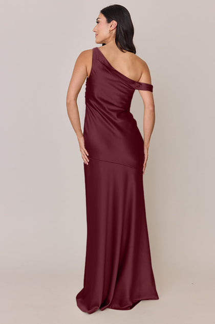 Livvy Satin Dress | Made To Order | Cabernet