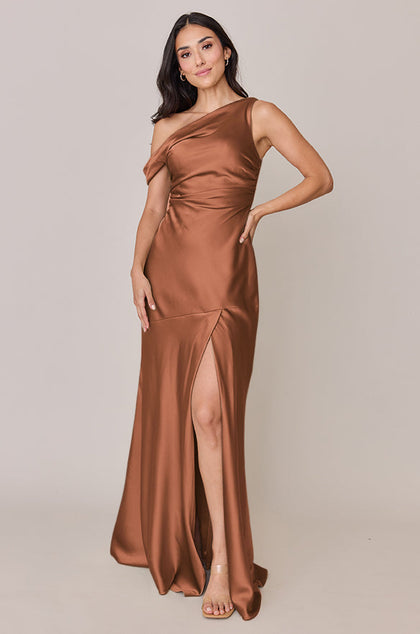 Livvy Satin Dress | Made To Order | Copper