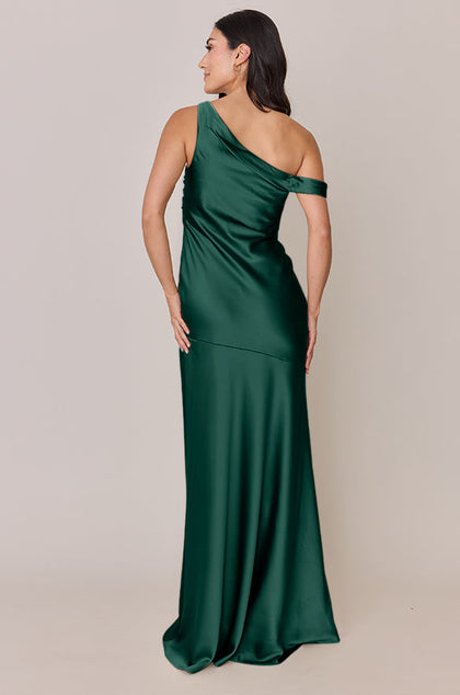 Livvy Satin Dress | Made To Order | Emerald