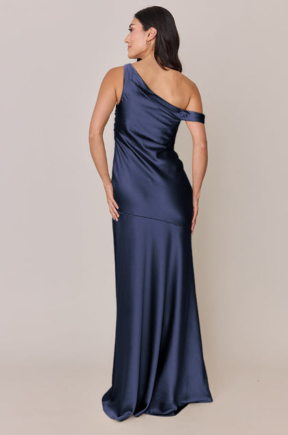 Livvy Satin Dress | Made To Order | Indie Blue