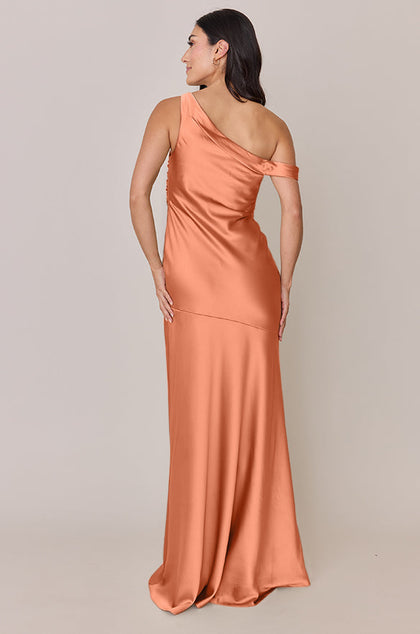 Livvy Satin Dress | Made To Order | Tangerine