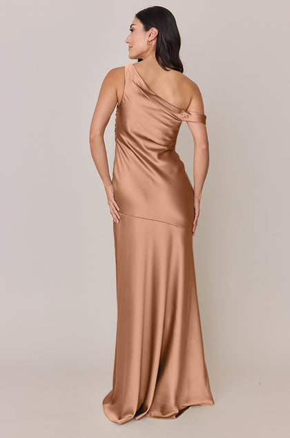 Livvy Satin Dress | Made To Order | Toffee