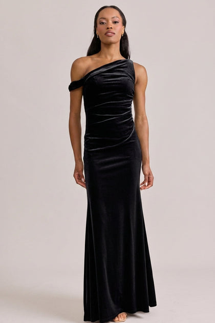 Livvy Velvet Dress | Made To Order | Black