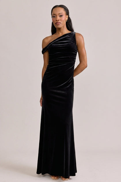 Livvy Velvet Dress | Made To Order | Black