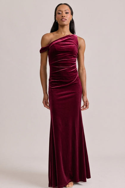Livvy Velvet Dress | Made To Order | Burgundy