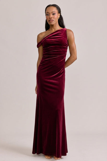 Livvy Velvet Dress | Made To Order | Burgundy