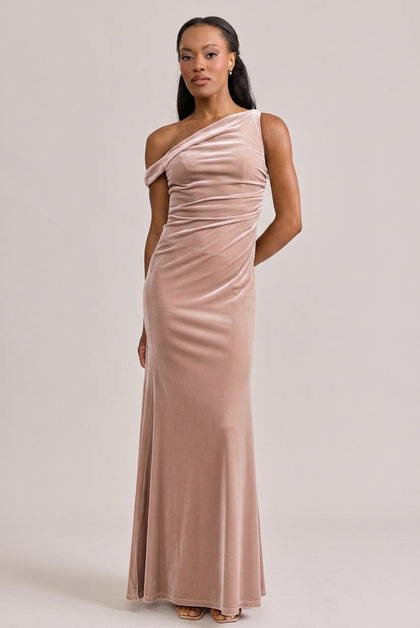 Livvy Velvet Dress | Made To Order | Champagne
