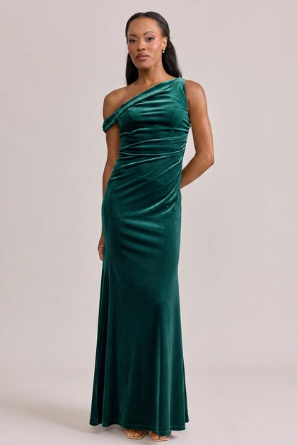 Livvy Velvet Dress | Made To Order | Classic Emerald