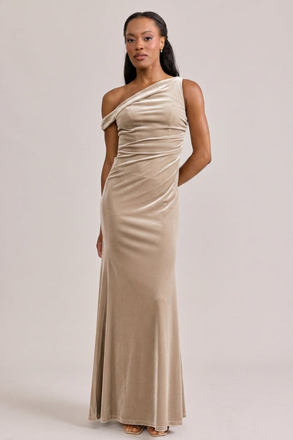 Livvy Velvet Dress | Made To Order | Champagne