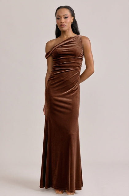 Livvy Velvet Dress | Made To Order | Mahogany