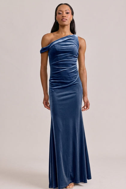 Livvy Velvet Dress | Made To Order | Royal Blue