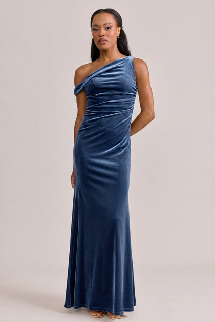 Livvy Velvet Dress | Made To Order | Royal Blue