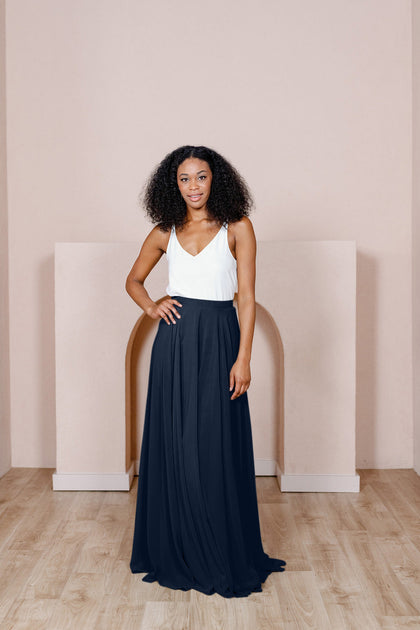 Lola Chiffon Skirt | Made To Order - Navy Blue
