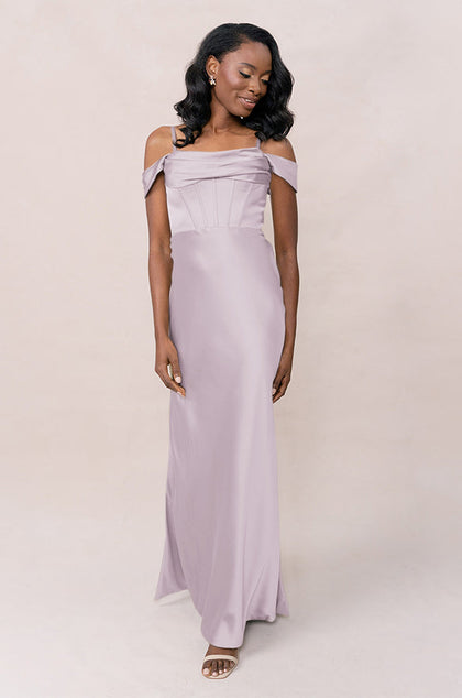 London Convertible Satin Dress | Made To Order | Lilac
