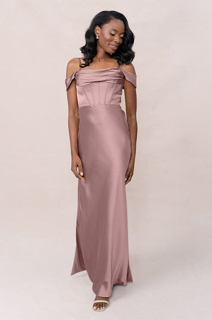 London Convertible Satin Dress | Made To Order | Rose Quartz