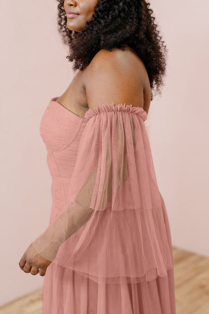 Tulle Long Sleeves | Made To Order | Desert Rose