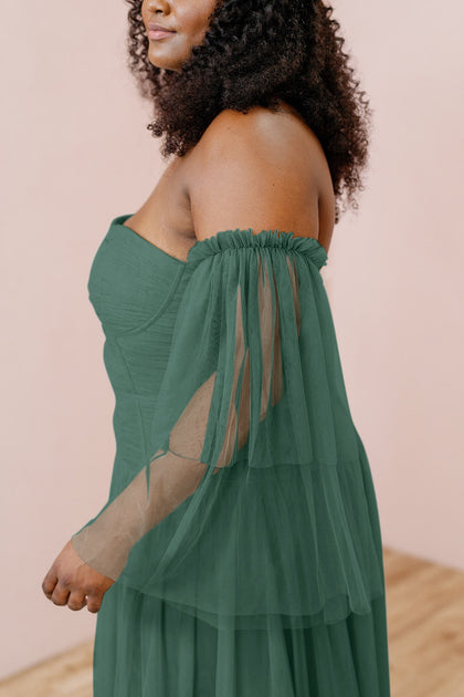 Tulle Long Sleeves | Made To Order | Greenery