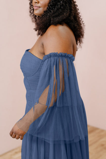 Tulle Long Sleeves | Made To Order | Romantic Blue