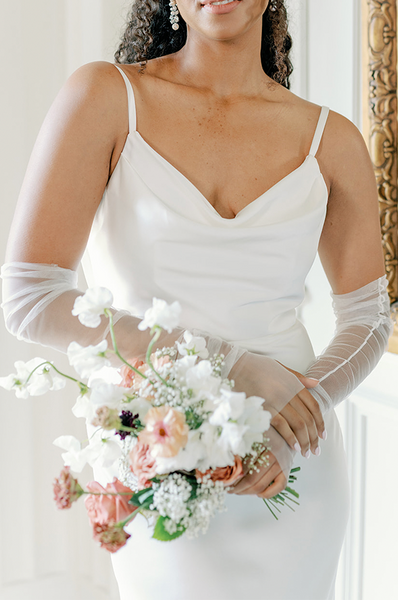 Long Tulle Gloves