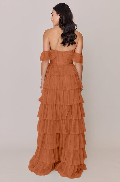 Lucia Tulle Dress | Made To Order | Rust