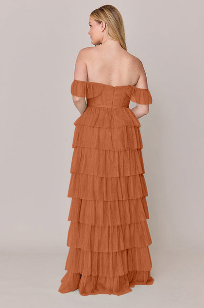 Lucia Tulle Dress | Made To Order | Rust