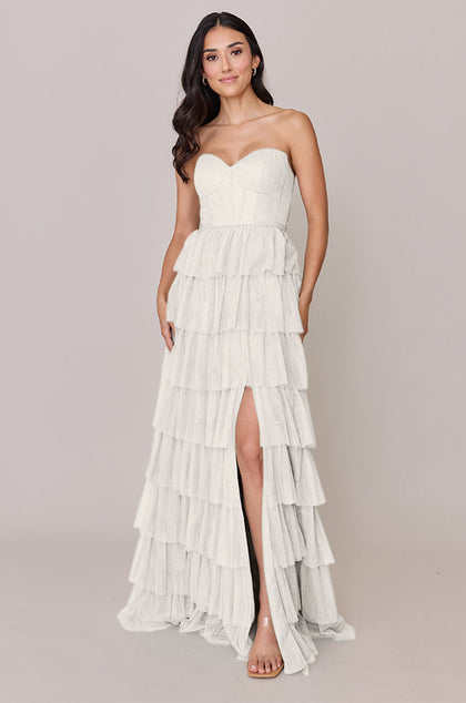Lucia Tulle Dress | Made To Order | White Pearl