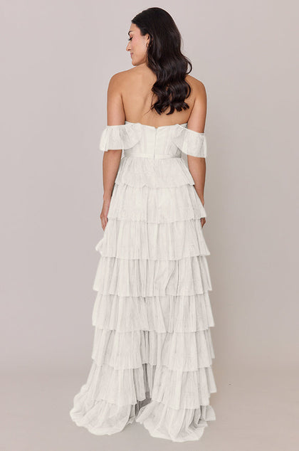 Lucia Tulle Dress | Made To Order | White Pearl