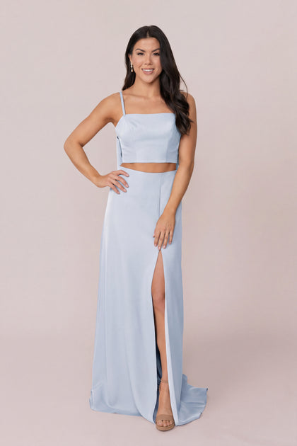 Luna Crepe Skirt | Sky Blue