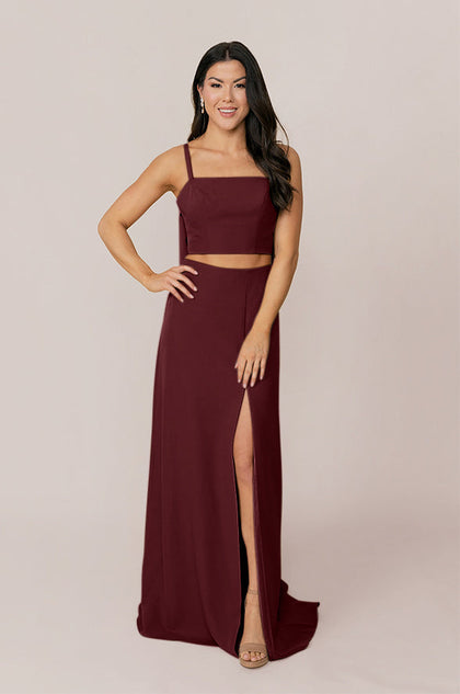 Luna Crepe Skirt | Made To Order - Cabernet