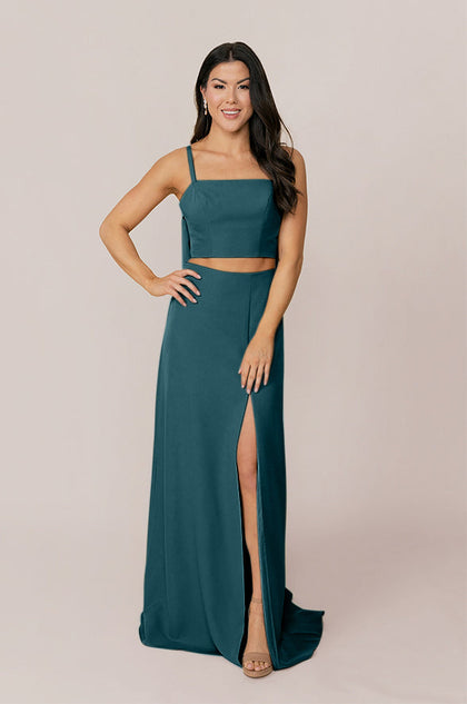 Luna Crepe Skirt | Made To Order - Classic Emerald