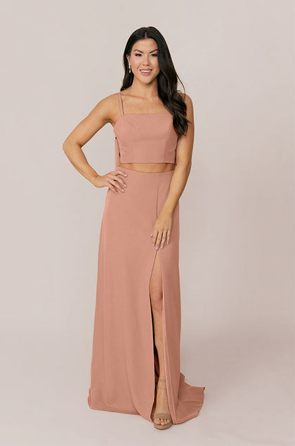 Luna Crepe Skirt | Made To Order - Desert Rose