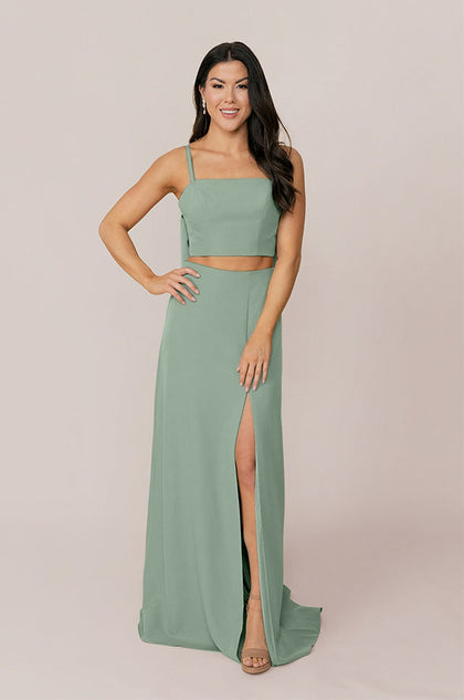 Luna Crepe Skirt | Made To Order - Sage