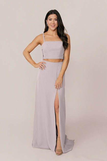 Luna Crepe Skirt | Made To Order - Taupe