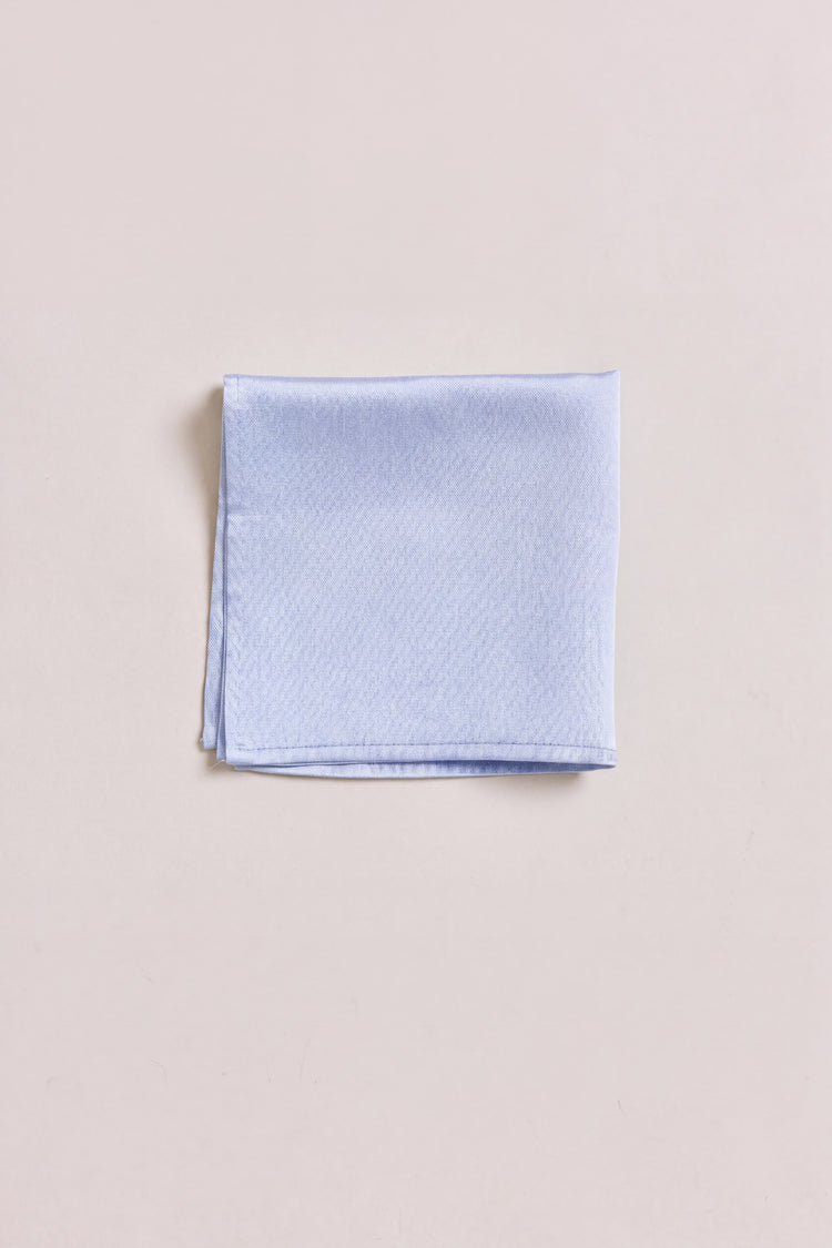 Luxe Sateen Pocket Square | Blue Mist