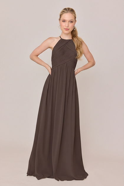 Mackenzie Chiffon Dress | Made To Order | Espresso