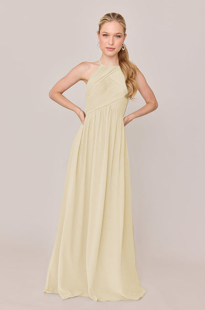 Mackenzie Chiffon Dress | Made To Order | Pale Yellow