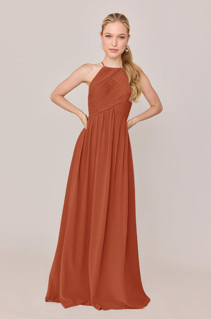 Mackenzie Chiffon Dress | Made To Order | Rust Orange