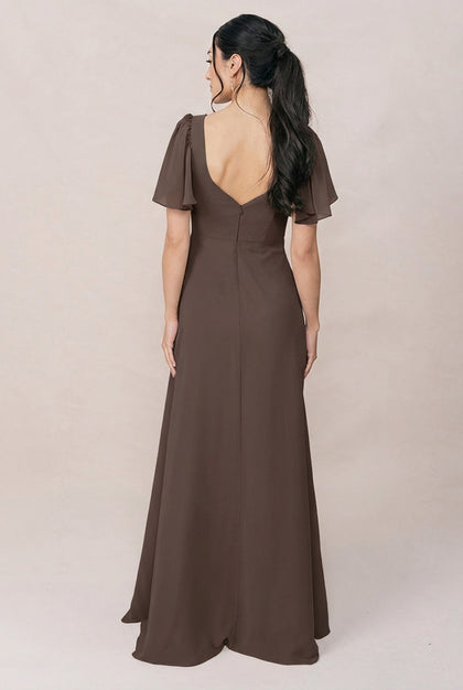 Madeline Convertible Chiffon Dress | Made To Order | Espresso