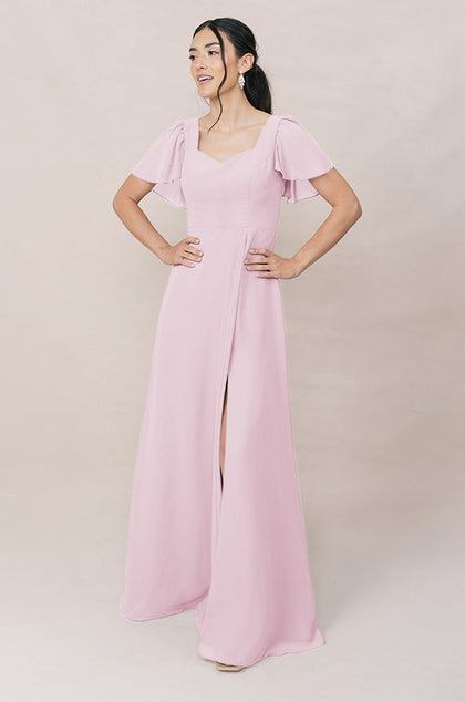 Madeline Convertible Chiffon Dress | Made To Order | Baby Pink