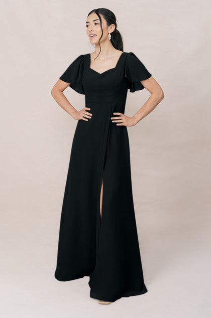 Madeline Convertible Chiffon Dress | Made To Order | Black