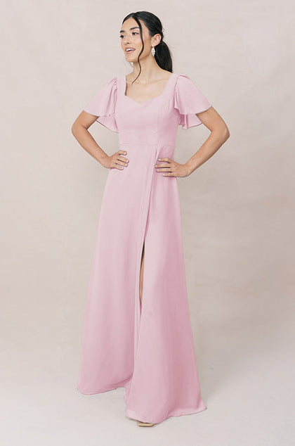 Madeline Convertible Chiffon Dress | Made To Order | Blush Pink