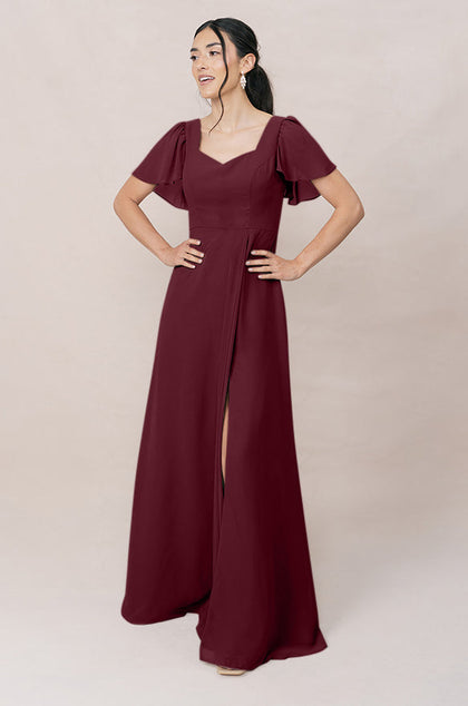 Madeline Convertible Chiffon Dress | Made To Order | Cabernet