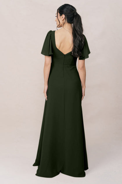 Madeline Convertible Chiffon Dress | Made To Order | Deep Olive