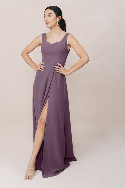 Madeline Convertible Chiffon Dress | Made To Order | Dusty Purple