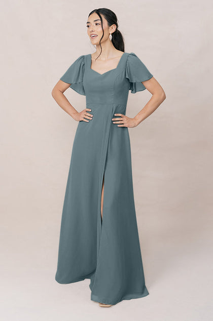 Madeline Convertible Chiffon Dress | Made To Order | Eucalyptus